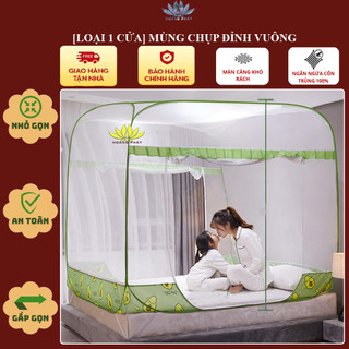 [LOẠI 1 CỬA] Mùng chụp đỉnh vuông Hoàng Phát - Màn chụp đỉnh vuông có viền chân - SẢN PHẨM NHƯ HÌNH