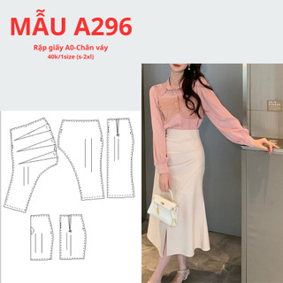 Rập giấy a0 chân váy xếp ly-mã a296