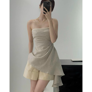 Set áo ống cúp lệch tà kèm short