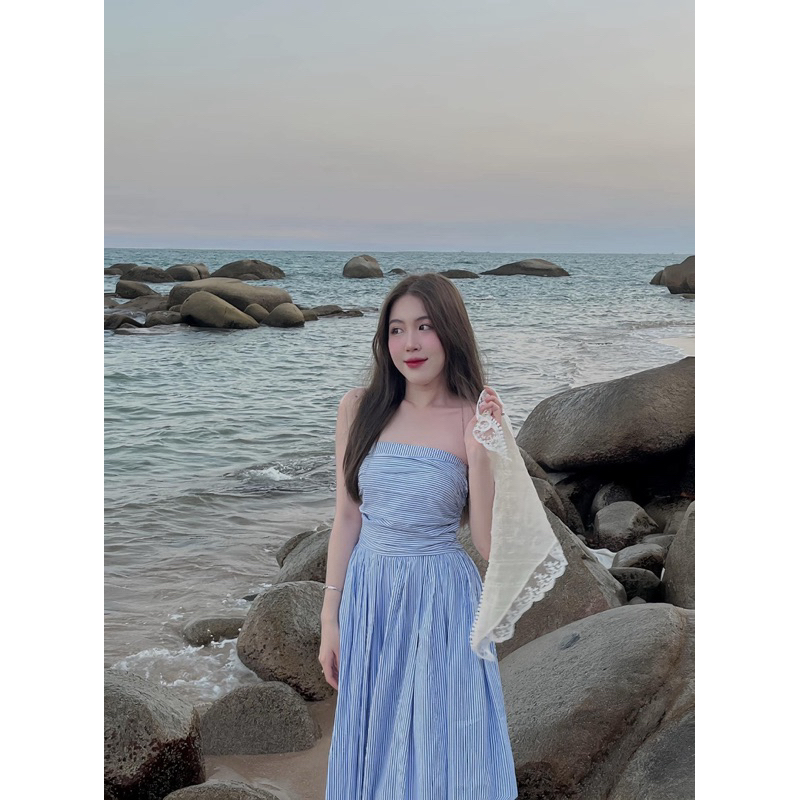 ĐẦM MAXI ỐNG NHÚN SMOCKING