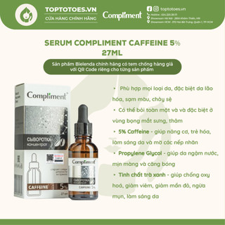 Serum Compliment 5% Caffeine giúp săn chắc, tái tạo và trẻ hóa da - 27ml