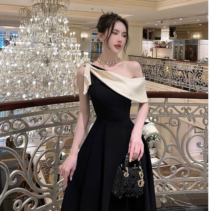Đầm nữ thiết kế dự tiệc lệch vai sang trọng Aga Dress | BigBuy360 - bigbuy360.vn