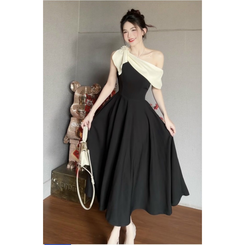 Đầm nữ thiết kế dự tiệc lệch vai sang trọng Aga Dress | BigBuy360 - bigbuy360.vn