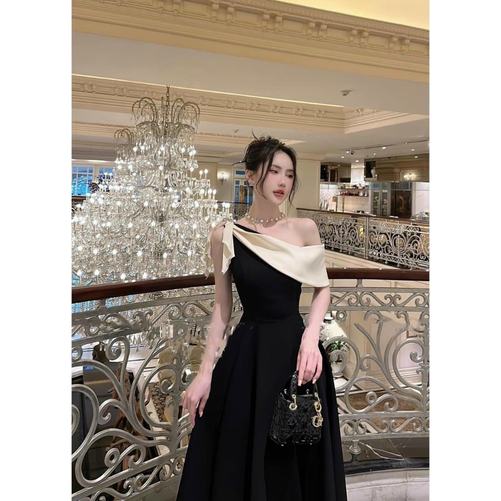 Đầm nữ thiết kế dự tiệc lệch vai sang trọng Aga Dress | BigBuy360 - bigbuy360.vn