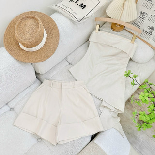 SET ÁO ỐNG CÚP LỆCH TÀ KÈM SHORT