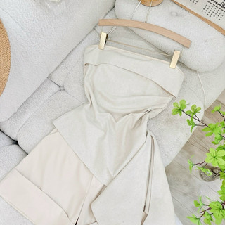 SET ÁO ỐNG CÚP LỆCH TÀ KÈM SHORT