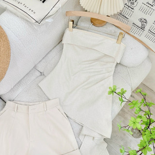 SET ÁO ỐNG CÚP LỆCH TÀ KÈM SHORT