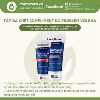 Tẩy da chết Compliment No Problem với BHA giúp da láng mịn, giảm mụn, mờ thâm 80ml/150ml