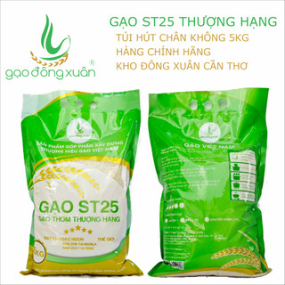 5Kg Gạo ST25 túi hút chân không bảo quản lâu - Gạo lúa tôm, trồng trên vuông nuôi tôm