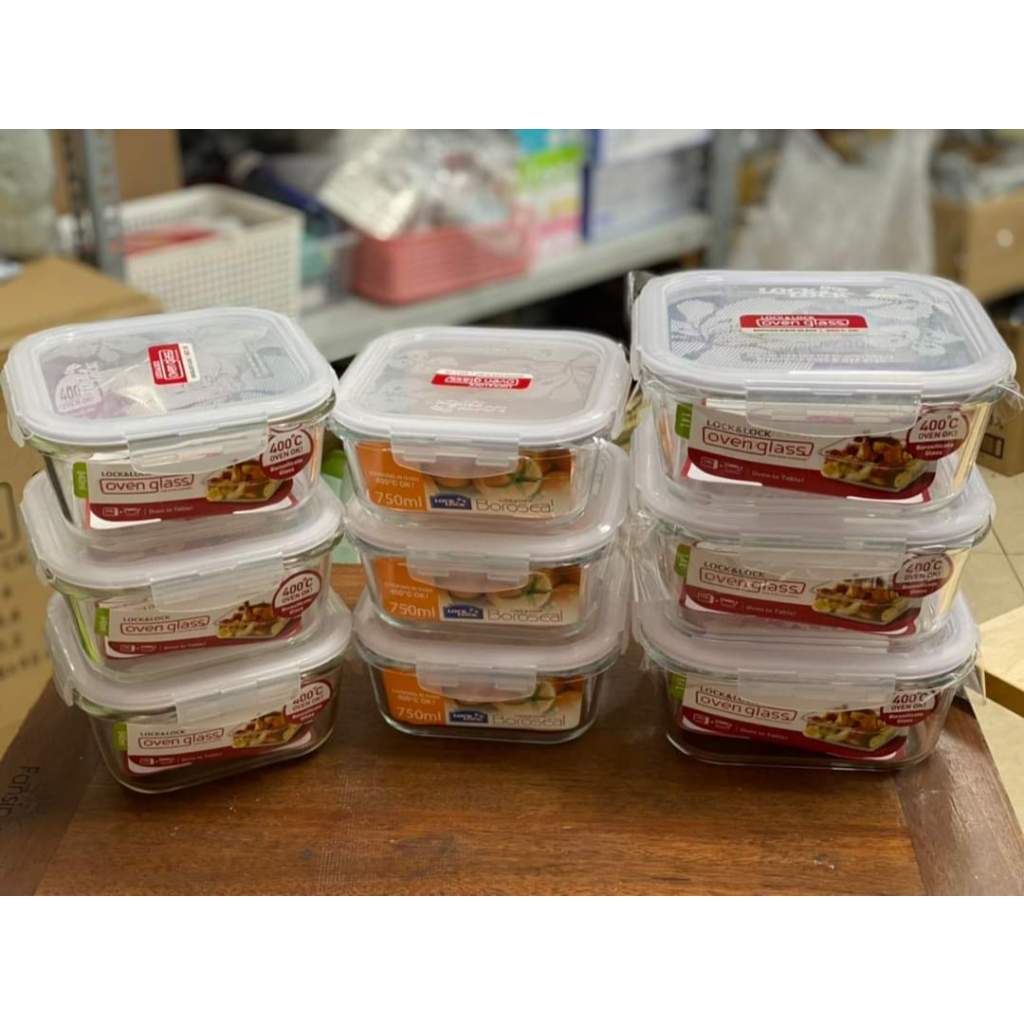 Hộp thủy tinh Lock and Lock chính hãng chịu nhiệt cao cấp hàng tặng từ sữa dùng được trong lò vi són