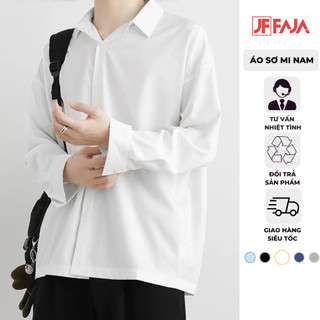 Áo sơ mi nam vải lụa cao cấp FAJA áo sơ mi nam vải lụa nến không phai không nhăn