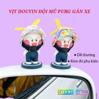 Vịt đội mũ pubg đeo kính đứng trang trí ô tô, xe máy , xe đạp kèm đủ phụ kiện