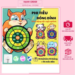 [ RẺ VÔ ĐỊCH ] Bảng Phi Tiêu Bóng Dính Cho Bé, Bảng Ném Bóng Gai Tính Điểm Hình Con Vật Dễ Thương Tặng Kèm 3 Trái Bóng.