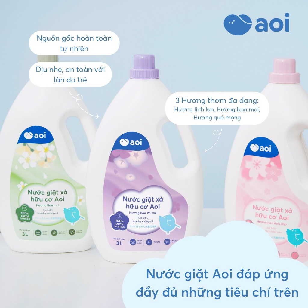 Nước giặt xả trẻ em Aoi 3L
