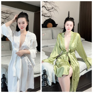 Áo Choàng Ngủ Cột Nơ Lụa Latin Cao Cấp - Free Size 40-60kg