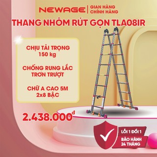 Thang nhôm rút đôi chữ a inox 4.4m - 5m -5.6m ,thang xếp gọn đa năng,chốt khóa tự động an toàn