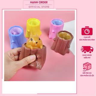 Đồ Chơi Bóp Gốc Cây Con Sóc Vui Nhộn, Dễ Thương, Mới Lạ Gốc Cây Động Vật.