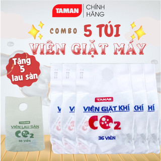 COMBO 5 Túi viên giặt quần áo, viên giặt tiện lợi, viên giặt xả đa năng, viên giặt xả thơm quần áo khí Co2 TAMAN