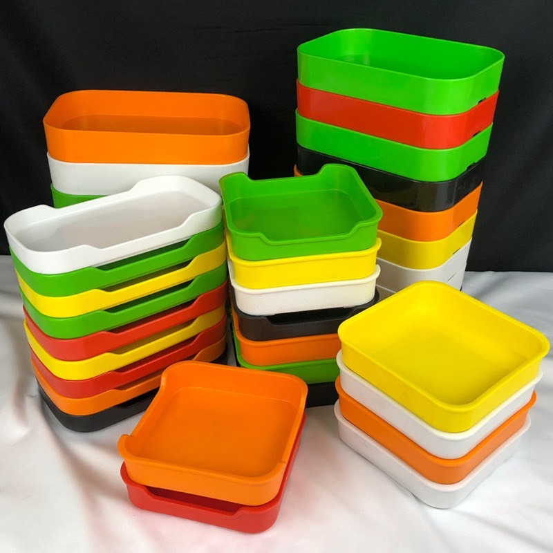 Khay Đựng Sushi, - Khay Đựng Buffet, Lẩu, Đồ Nướng Nhựa Melamine Màu Đen Hình Vuông/ Chữ Nhật