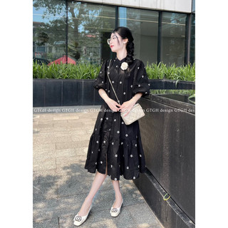 Siuu phẩm váy suông hoa thêu so hottt hàng freesize