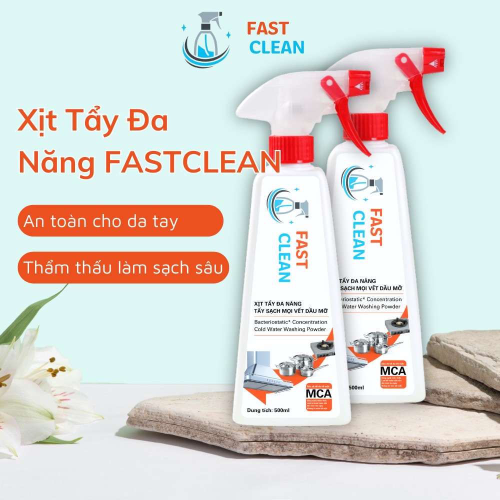 Xịt Tẩy Dầu Mỡ Nhà Bếp, Nồi Chiên Không Dầu, Máy Hút Mùi, Xoong Nồi Tẩy Đa Năng Fast Clean