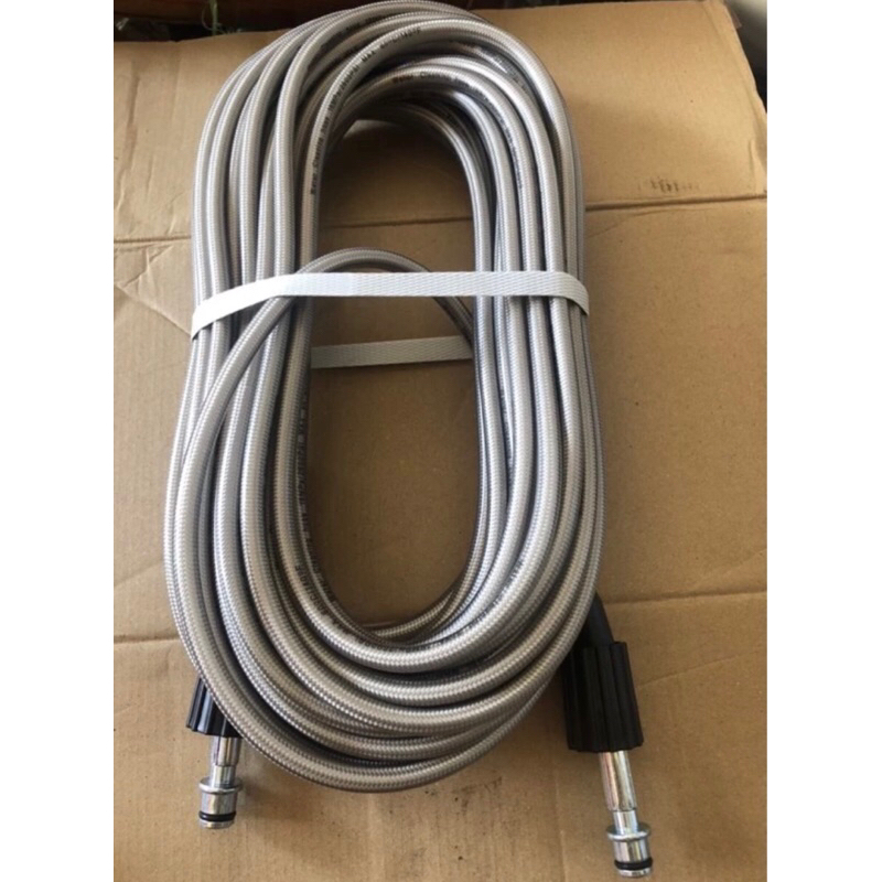 Dây rửa xe 30m  áp lực cao 2 đầu to ren 22mm - Súng rửa xe răng  22 . Dây xịt rửa áp lực cao
