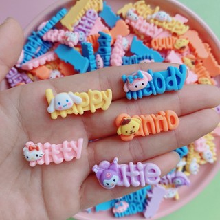 Charm hoạt hình chữ cái DIY siêu xinh, phụ kiện trang trí kẹp tóc, bờm, ốp điện thoại, handmade