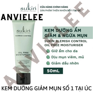 [GỐC 240K EXP 07.2024] 50ML Kem Dưỡng Ẩm ÚC Sukin Giảm Mụn Blemish Control Oil Free Moisturiser THANH LÝ AUTH