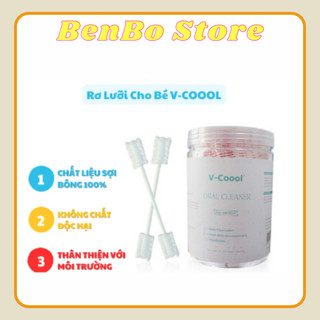 Gạc rơ lưỡi/ que rơ lưỡi VCool vệ sinh răng miệng cho bé - 30 gói