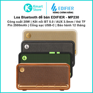 Loa Bluetooth 5.0 EDIFIER MP230 | Thiết kế cổ điển | Vỏ gỗ chống dội âm | Thời lượng pin 10h Playtime | Bảo hành 1 năm