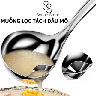 Muỗng Lọc Tách Dầu Mỡ, Dầu Ăn Thìa Múc Canh Tách Dầu Khỏi Canh Chất Liệu Inox 304 Cao Cấp