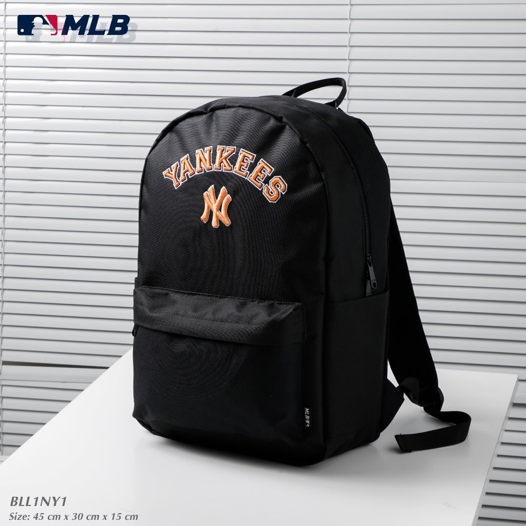 Balo MLB Varsity New York Yankees Black , Chất vải 100% Polyester chống thấm,Ngăn đựng laptop ,đựng nước riêng biệt
