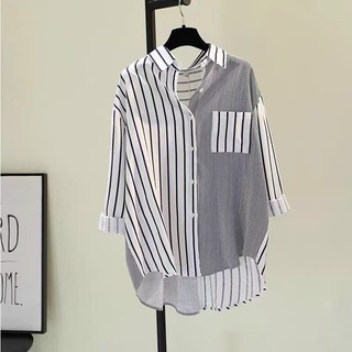 Áo sơ mi nữ dài tay kẻ sọc kiểu dáng hàn quốc, chất vải thô cotton thoáng mát mềm mịn, 4 màu S3425