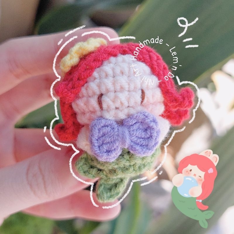 Móc khóa Người Cá Ariel | Móc khóa len Người Cá Ariel