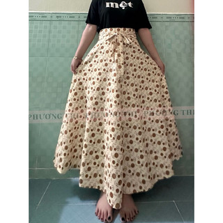 Váy chống nắng dạng váy xoè 2in1 có dây buộc và miếng dán chiết eo thời trang
