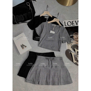 Set áo croptp mix chân váy tenis