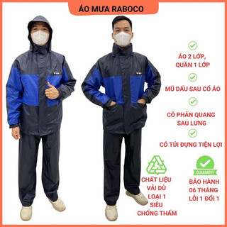 Bộ quần áo mưa 2 lớp vải dù siêu bền chống thấm nước