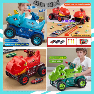 Đồ chơi xe ô tô khủng long biến hình đường đua dài 87cm có phóng phi tiêu, đường đua ô tô 1m65 2m1 2m26 có thể gấp gọn