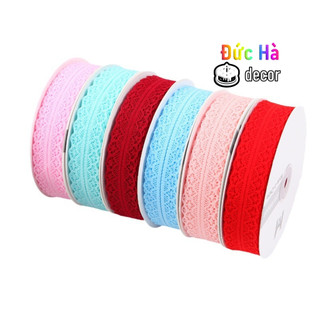 Cuộn Ruy Băng Ren Lưới 23Met Hoạ Tiết Bo Tròn