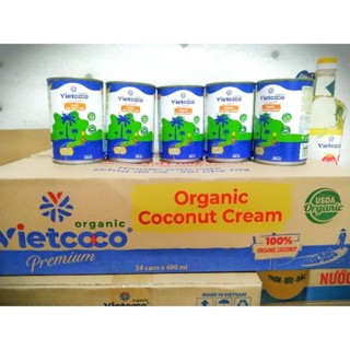 Nước cốt dừa tươi hữu cơ organic Vietcoco đặc béo( 1 thùng 24 lon 400ml)