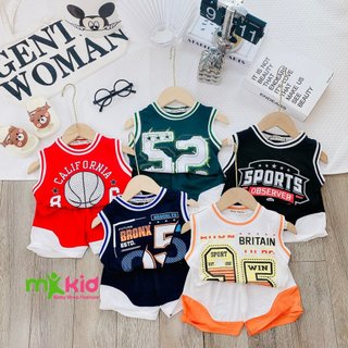 Đồ Bộ Cho Bé Trai Mặc Nhà , Bộ Ba Lỗ Khủng Long Dễ Thương , Chất Cotton Borip mềm mát cho bé