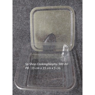 50- 100 Hộp Đựng Bánh Vuông 500 gram - 600 gram đựng bánh tiramisu, mousse