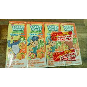 Kun sữa trái cây hương cam có thạch 170ml (lốc)