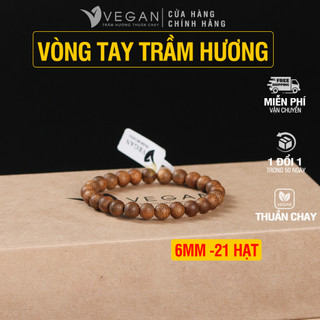 Vòng tay Trầm Hương Thuần Chay tròn đơn 6mm 25 hạt