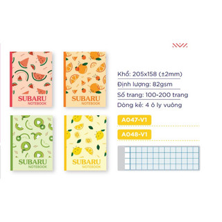 Tập vở học sinh 96 trang FRUIT đl 82gsm, Tập học sinh, Chống lóa, Không lem.
