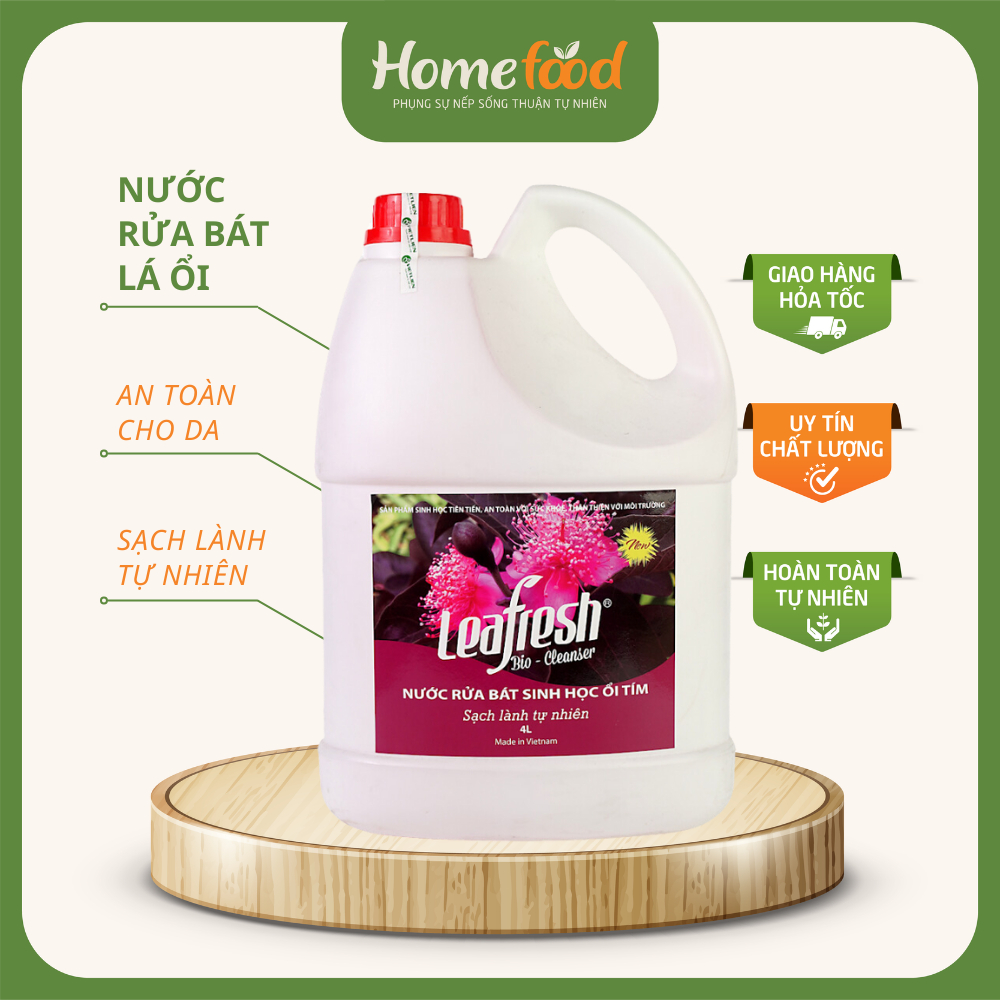 Nước rửa bát Leafresh can 4l sát khuẩn
