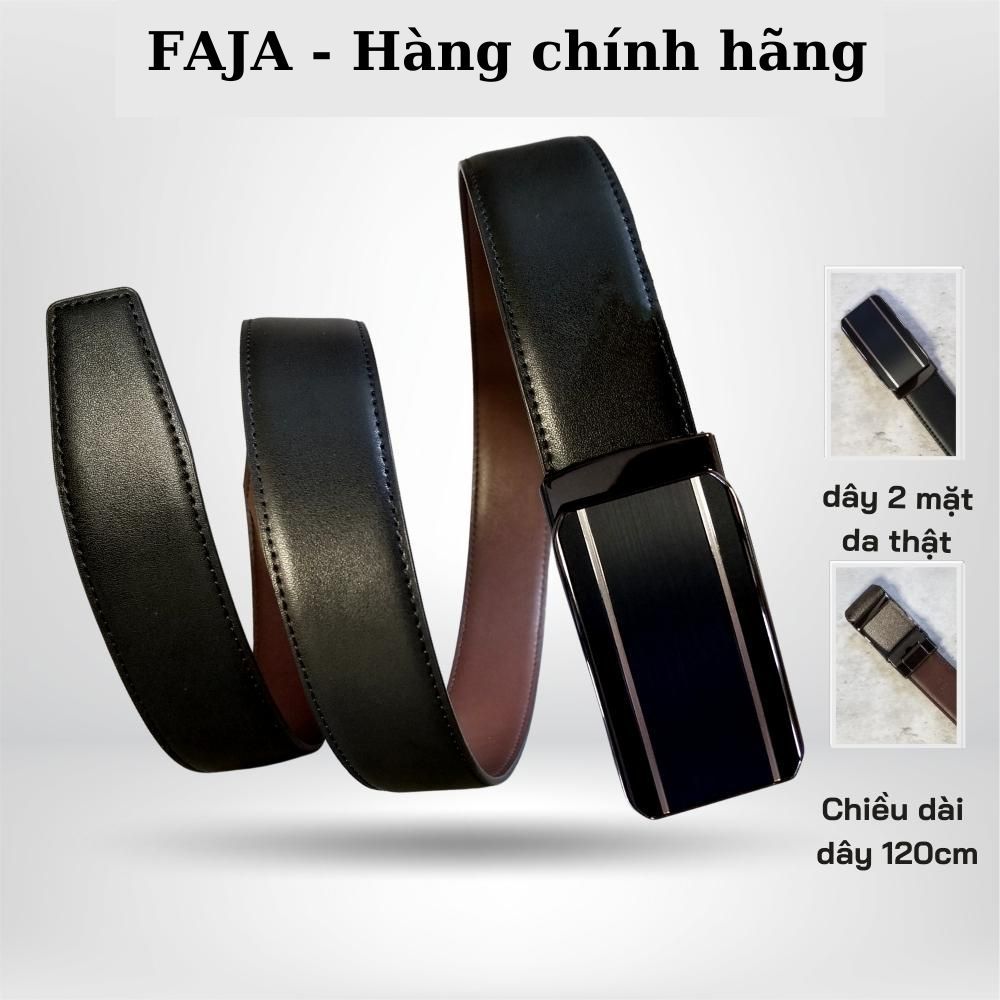 Thắt lưng nam da bò 2 lớp cao cấp mặt khoá tự động không rỉ full box BH 3 tháng lỗi 1 đổi 1 FAJA