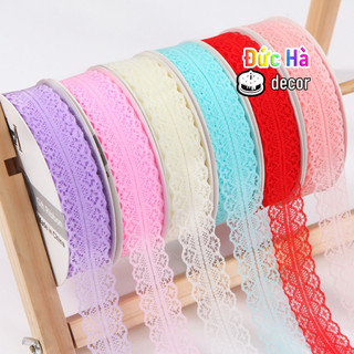 (CUỘN) Dây ruy băng Ren/ Voan Thun bản 3cm dùng Gói hộp quà/ Buộc tóc/Dây treo trang trí tiệc tùng đủ màu Pastel