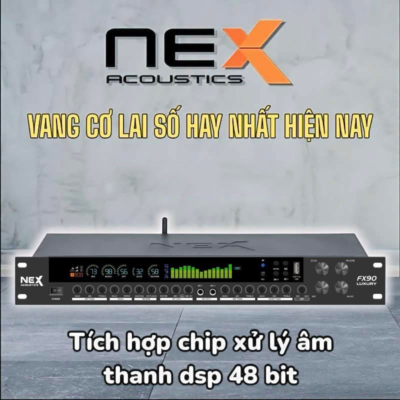  Vang Cơ Lai Số NEX FX 90 Sử Dụng Chíp Kép - Chống Hú 5 Cấp Độ - Kết Hợp EQ Màn Hình LED Hiệu Ứng Echo + Revb Cực Ngọt 