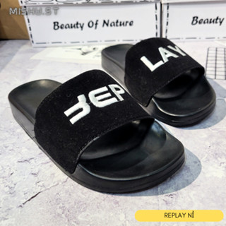 Dép nam nữ quai nỉ thêu nổi  nịnh chân thoải mái - Dép quai ngang boy phố girl phố hot trend